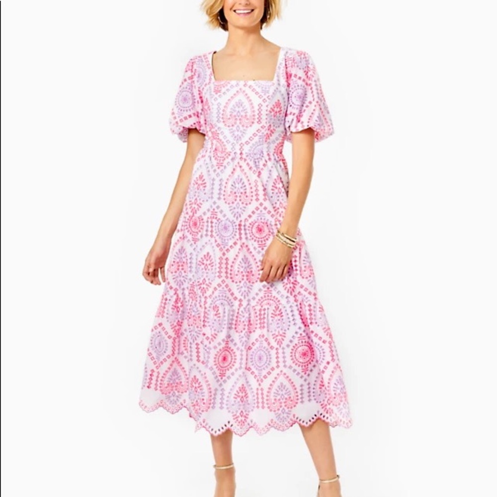 Katalina Midi Eyelet Dress Lilly Pulitzer